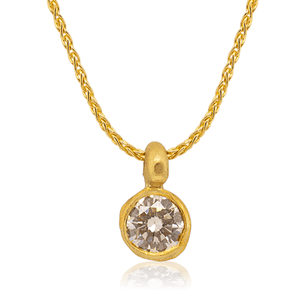 22K Gold Diamond Pendant Necklace