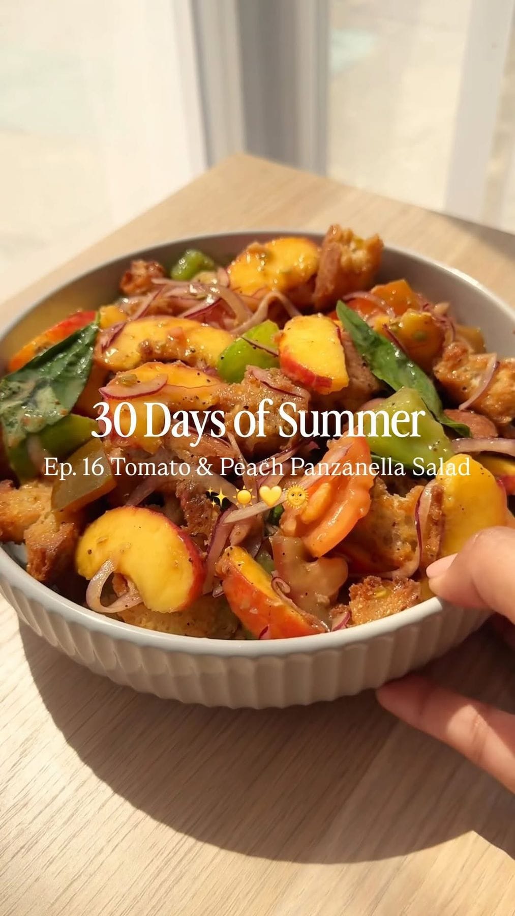 Tomato & Peach Panzanella Salad Recipe