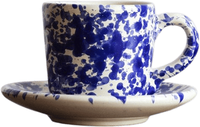 Ceramic Splatter Coffee Cup with Saucer