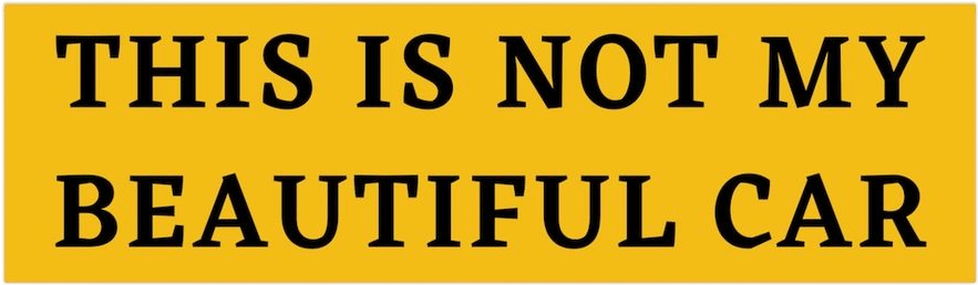 This is Not My Beautiful Car Bumper Sticker