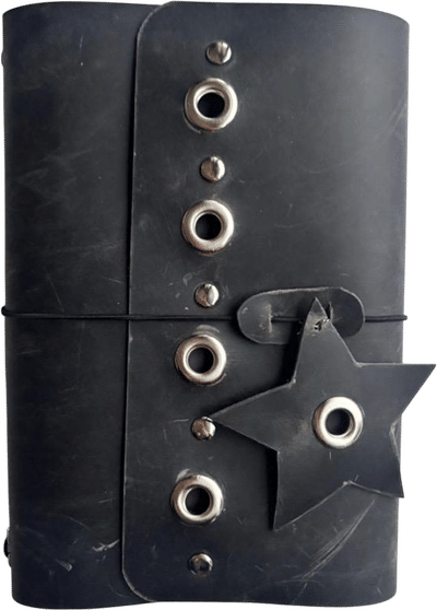 Vintage Gray Leather Journal Cover