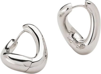 River Large Silver Hoops