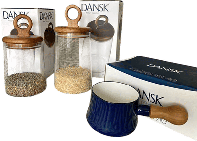 Dansk Storage Jars & Butter Warmer Set