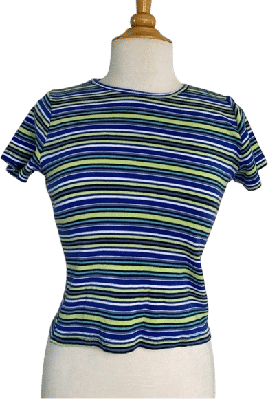 Vintage 90's Limited Too Blue Lime White T-Shirt