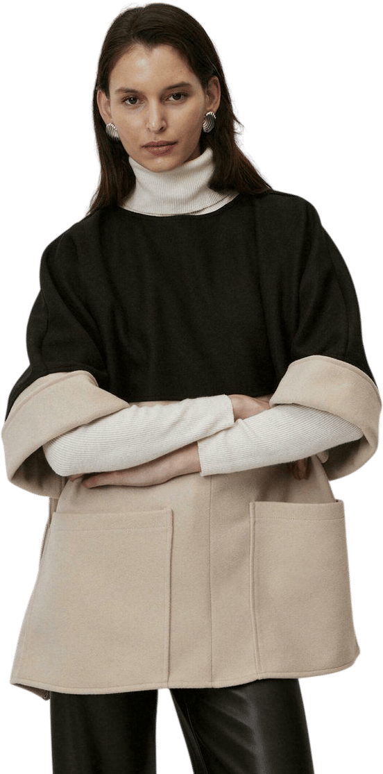 Touché Privé CONTRAST Cape - Black/black