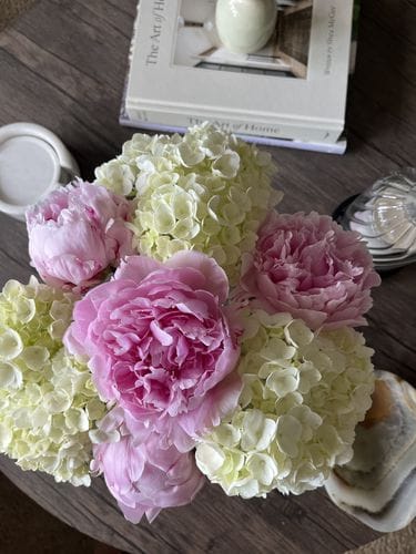 trader joes peonies and hydrangeas