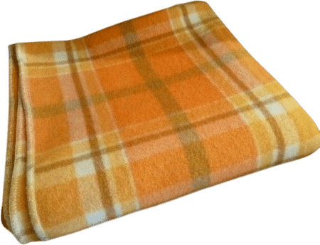 Vintage orange tartan wool blanket