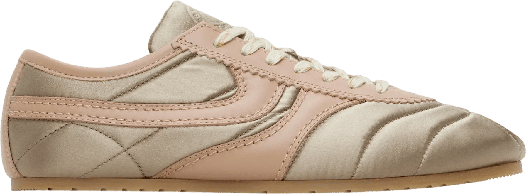 Dries Van Noten Taupe & Pink Satin Sneakers