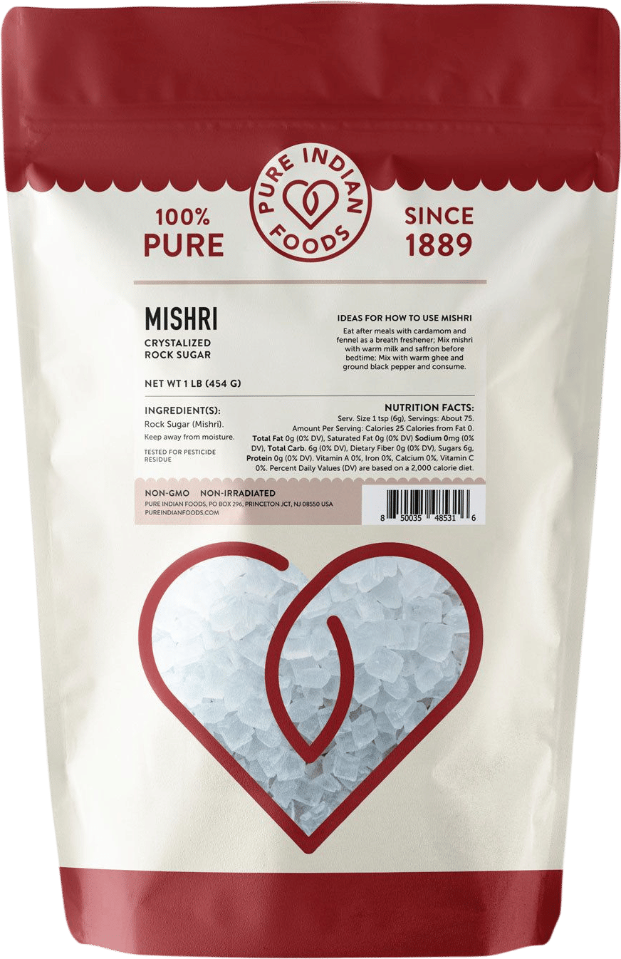 Pure Indian Foods Crystallized Rock Sugar (Mishri) - 1 lb