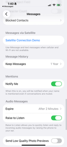 Check “Keep Messages” Setting on iPhone