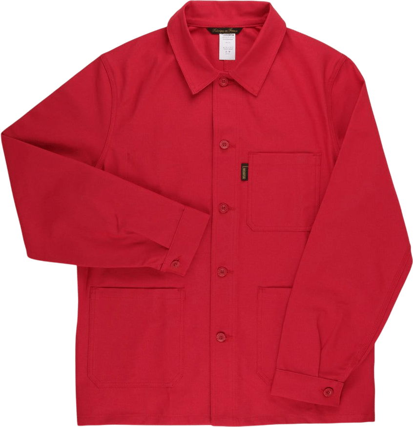 Le Laboureur French Cotton Work Jacket in Red
