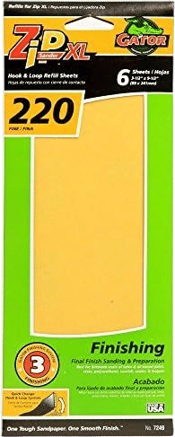 Gator Grit Hook And Loop Sandpaper Refill Sheets 220 Grit Extra Fine Oxide Aluminum