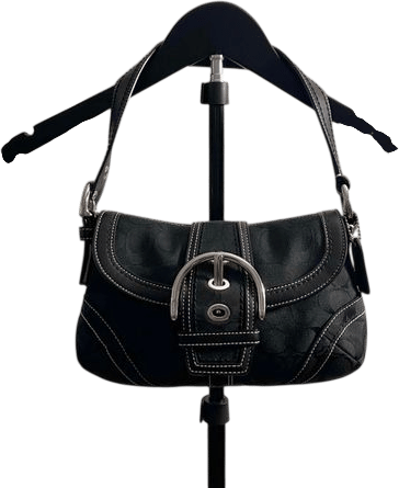 vintage y2k coach soho 10296 black logo signature sufflette shoulder bag