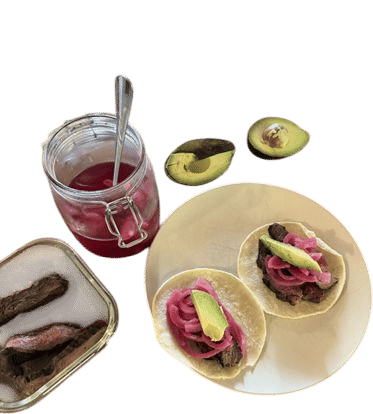 Homemade pickled red onions