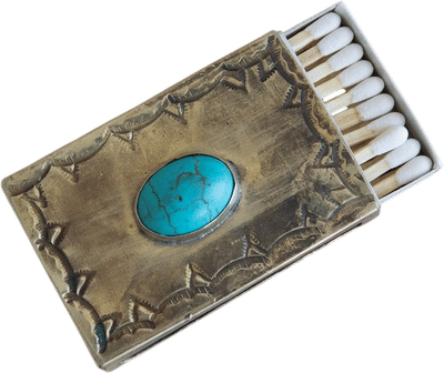 Turquoise and Silver Matchbox
