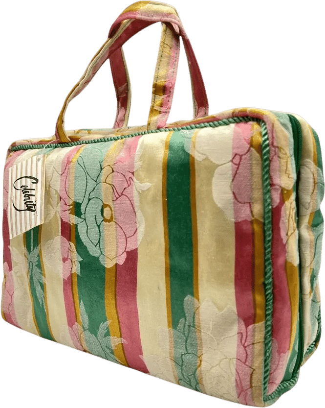 Celebrity New York Folding Striped Cosmetic Bag