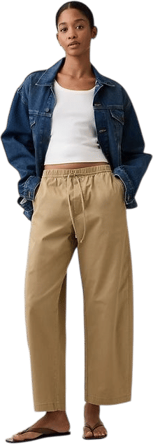Mid Rise Easy Barrel Khakis