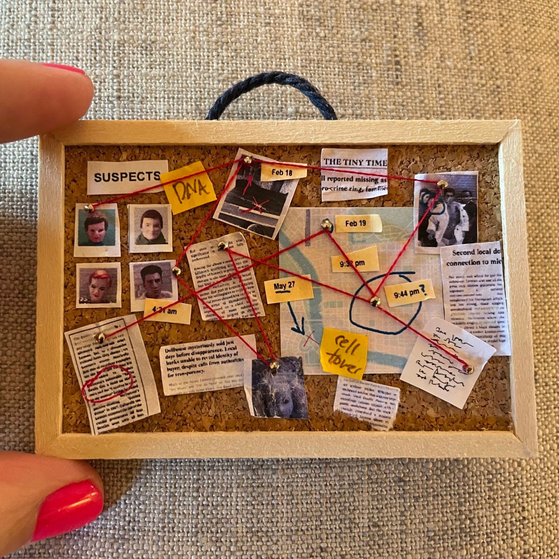 Miniature Evidence Board from Crafting Through It