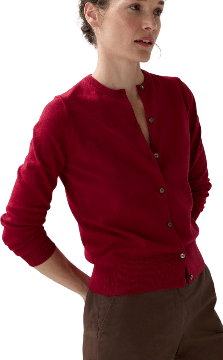 Rosie Cardigan in Deep Red Cotton/Cashmere