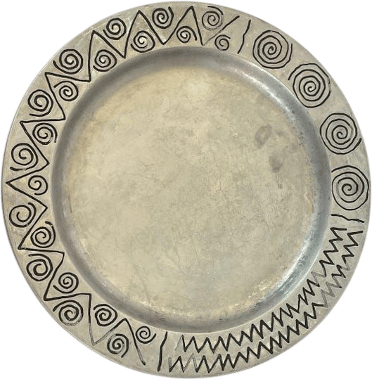 Wilton Armetale Pewter Charger Plate Black Tribal Spiral Zig Zag Rim 12 Inch - Etsy