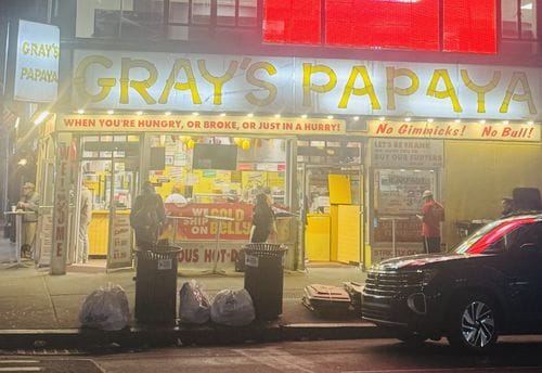 Gray’s Papaya- (Papaya Juice & Hot Dog)