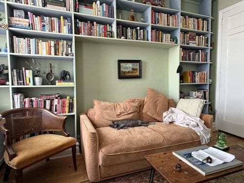 Painting the inside and outside of your shelves different colors