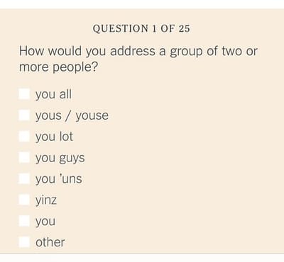 New York Times Dialect Quiz