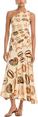 FARM Rio Marine Shells One Shoulder Maxi Dress