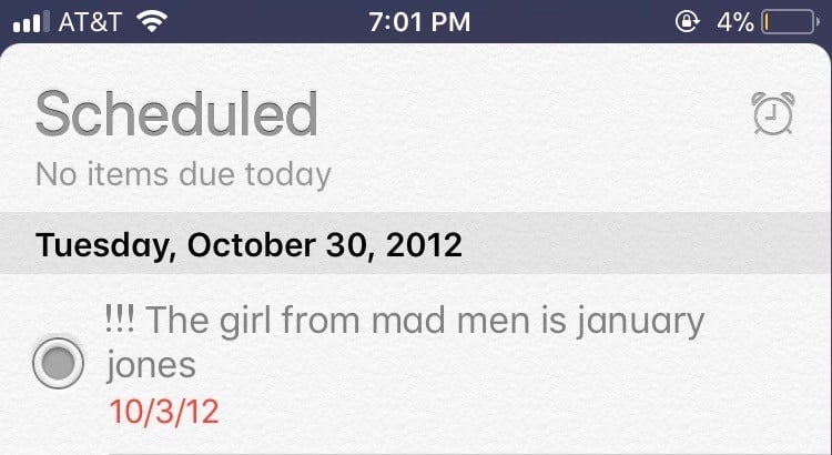 writing reminders down for yourself without context