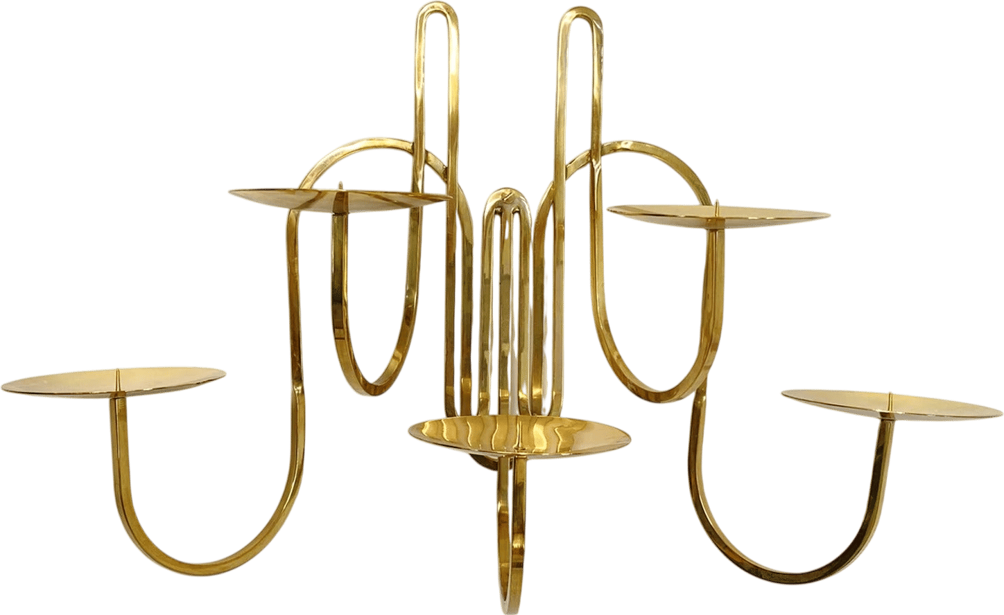 Five Armed Brass Candle Holder