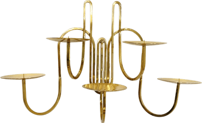 Five Armed Brass Candle Holder