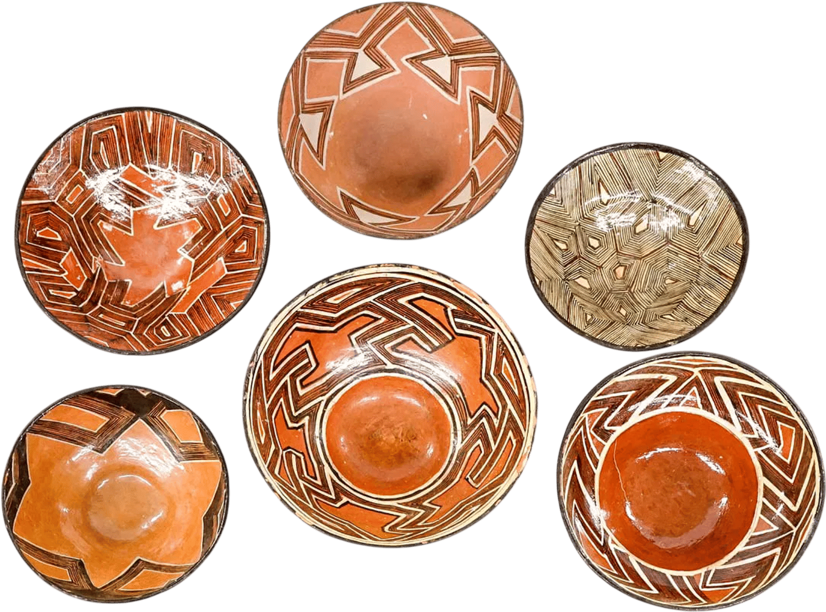 6 Vintage Equadorian Bowls