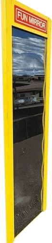 Vintage 1970’s Yellow Metal Funhouse Fun Mirror RARE