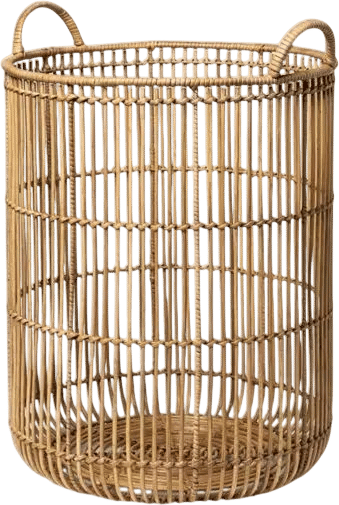 Round Rattan Tall Decorative Basket