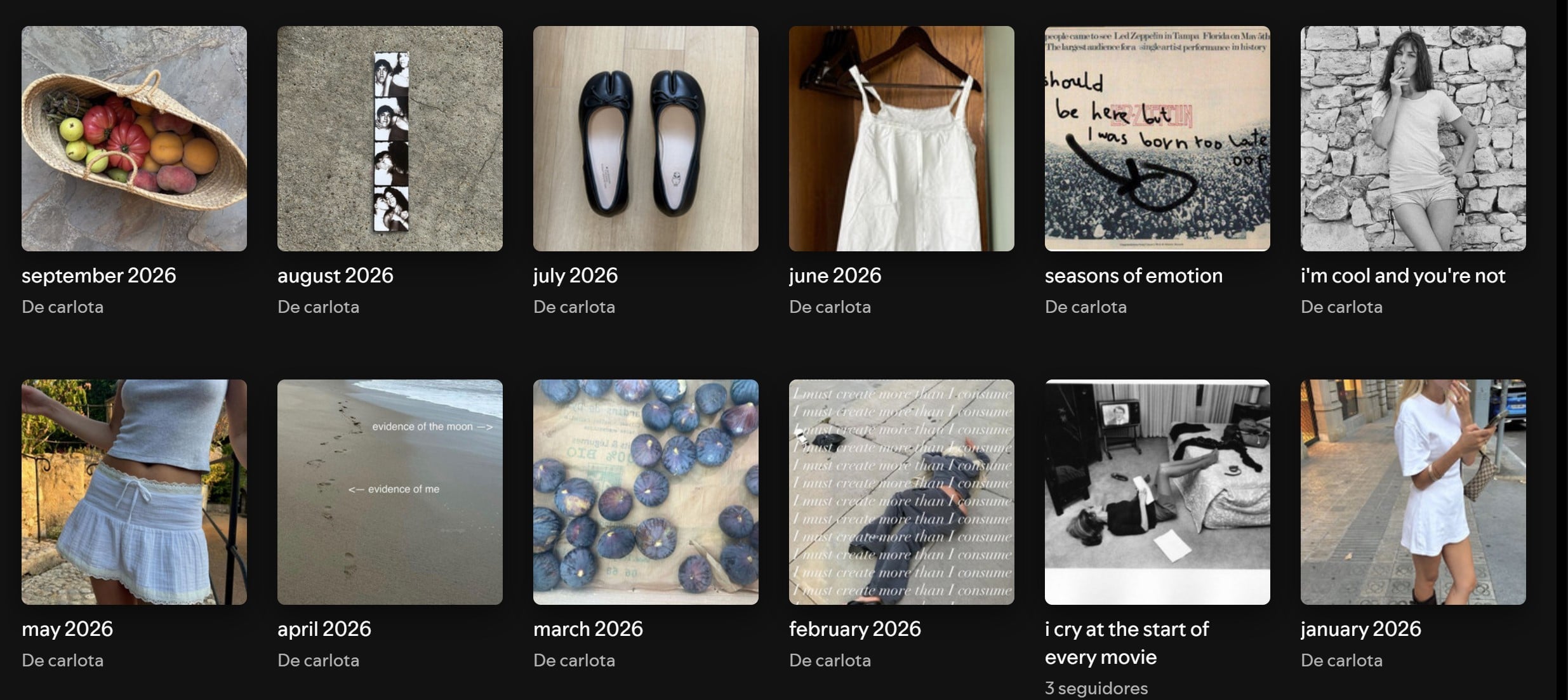 monthly playlist