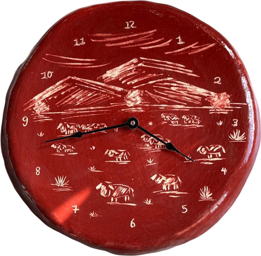 danny d's mud shop: ceramic clock