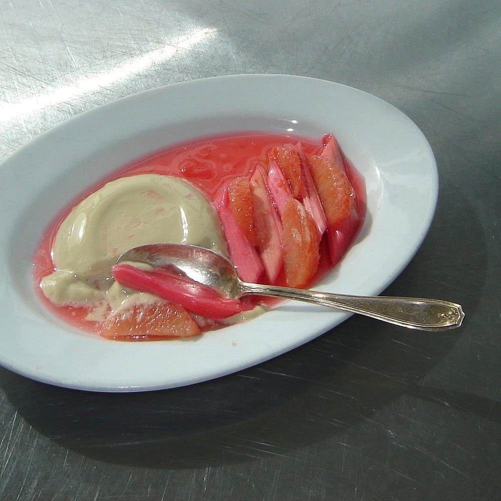 Earl Grey Custard + Poached Rhubarb Recipe
