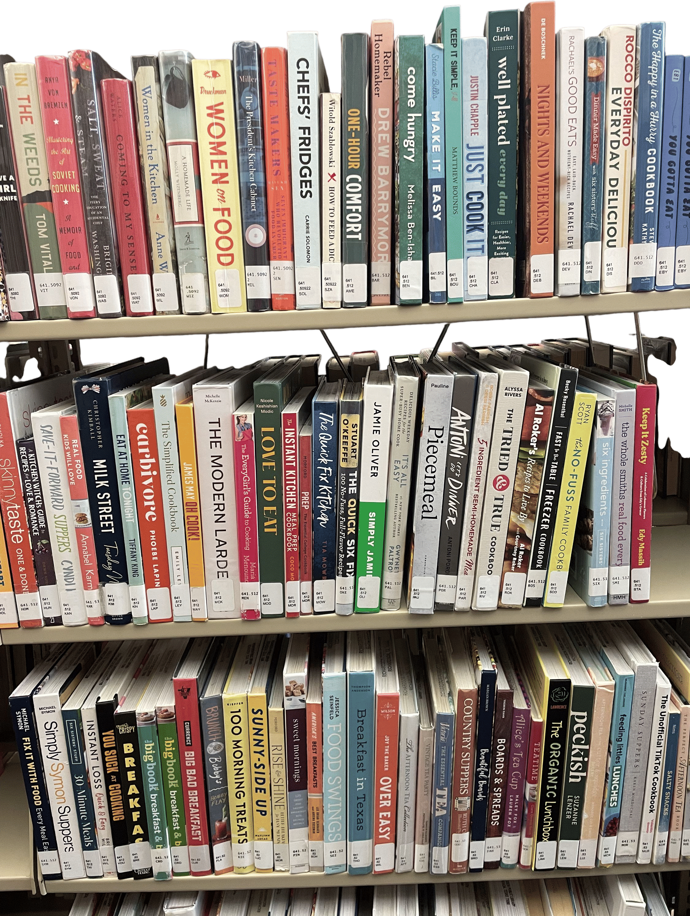 The cookbook section at the Library