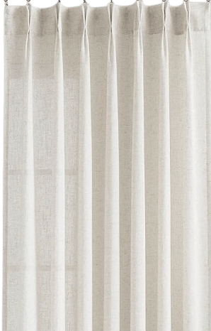 linen-blend semi sheer pinch pleat curtains