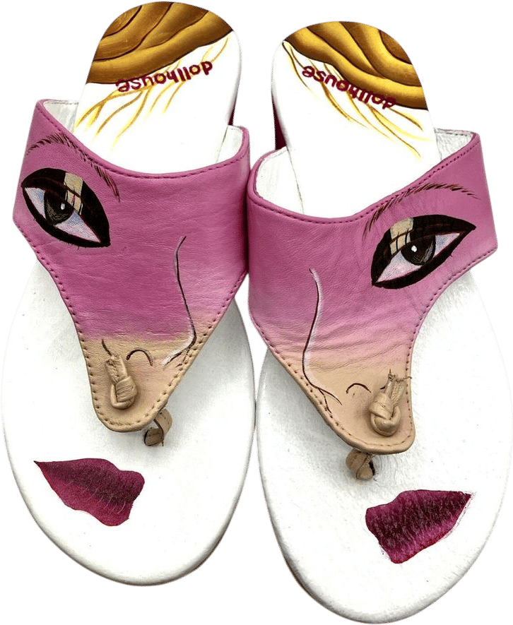 OOAK ART Y2k Hand Painted Dollhouse Platform Thong Slide Sandals Mall Brand - Etsy