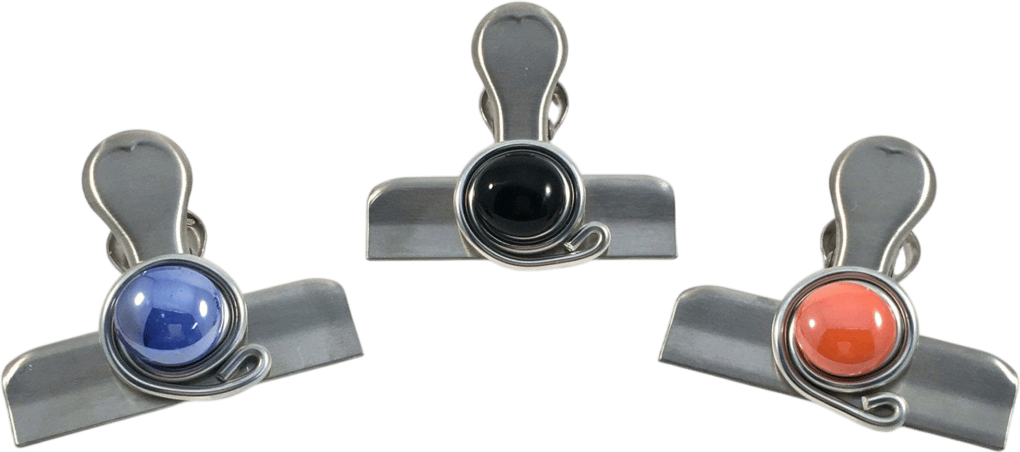 Swiddlesinc Beaded Stainless Steel Bag Clip