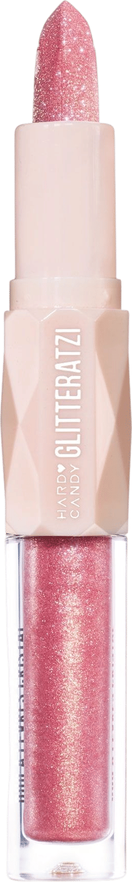 Hard Candy Glitteratzi Lip Duo, 2-in-1 Glitter Lipstick & High-Shine Gloss Duo, Dream Queen, Rose Pink - Walmart.com