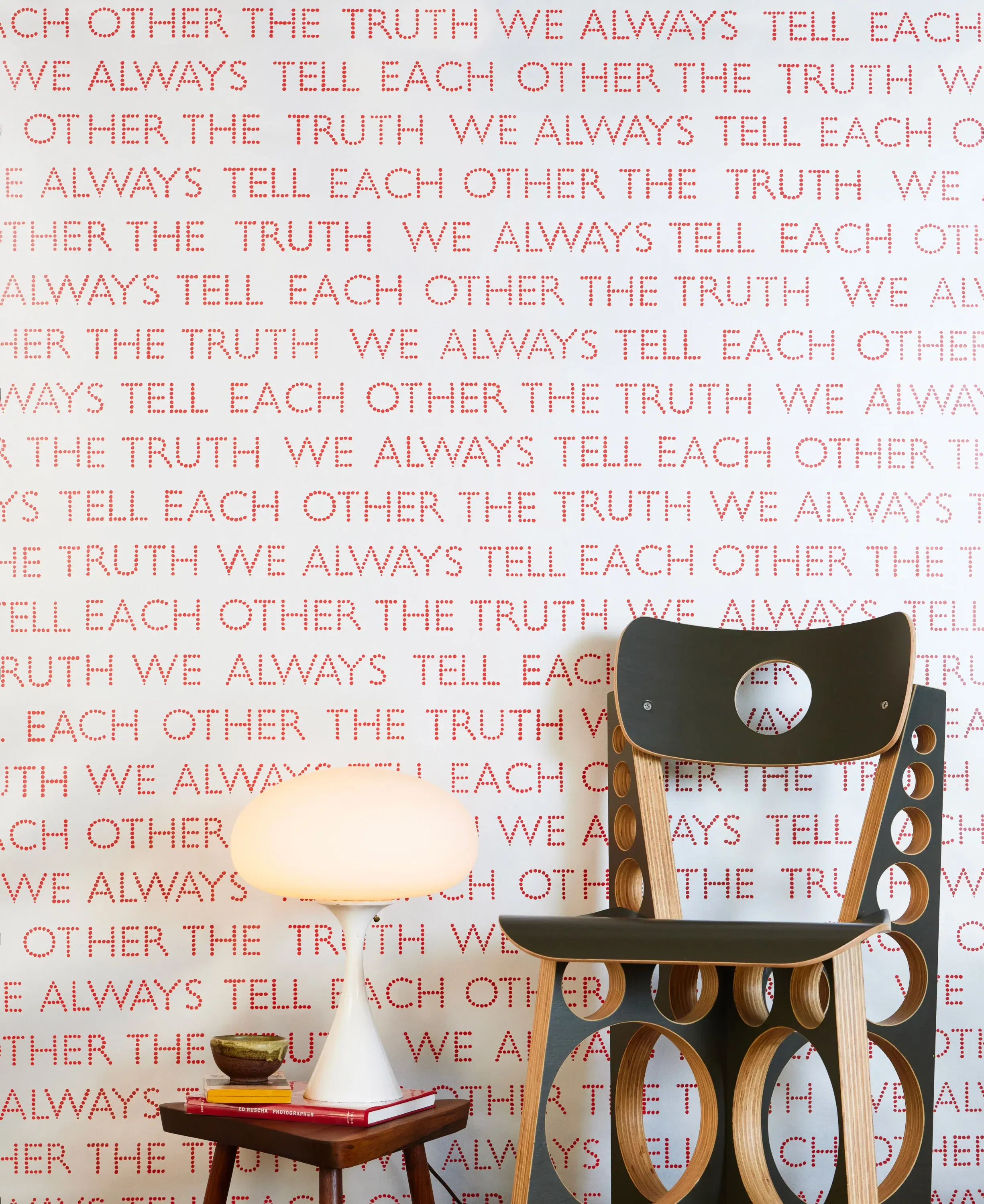 Voutsa We Always Tell Each Other the Truth Red Wallpaper