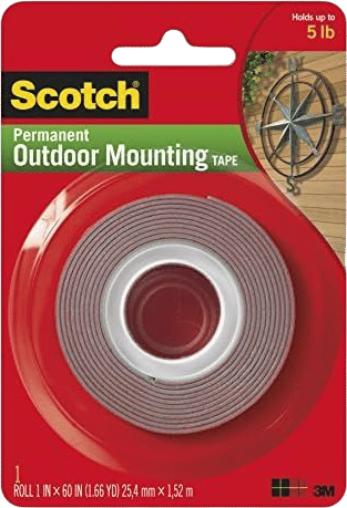 Scotch Mounting, Fastening & Surface Protection Permanent Outdoor, Holds 5 lbs, 3M Scotch 4011 Exterior Mounting Tape, 1 in x 60 in, 1"x60"