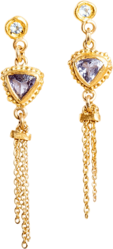 Adi & Shay Lahover Gold Tanzanite Earrings