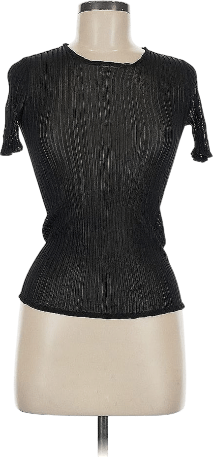 Céline 100% Viscose Black Short Sleeve Turtleneck Size EU (IT) 42 / US 6 (estimated) - 88% off
