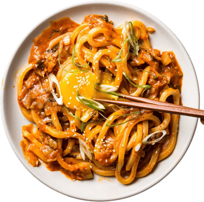 Kimchi Udon with Scallions Recipe
