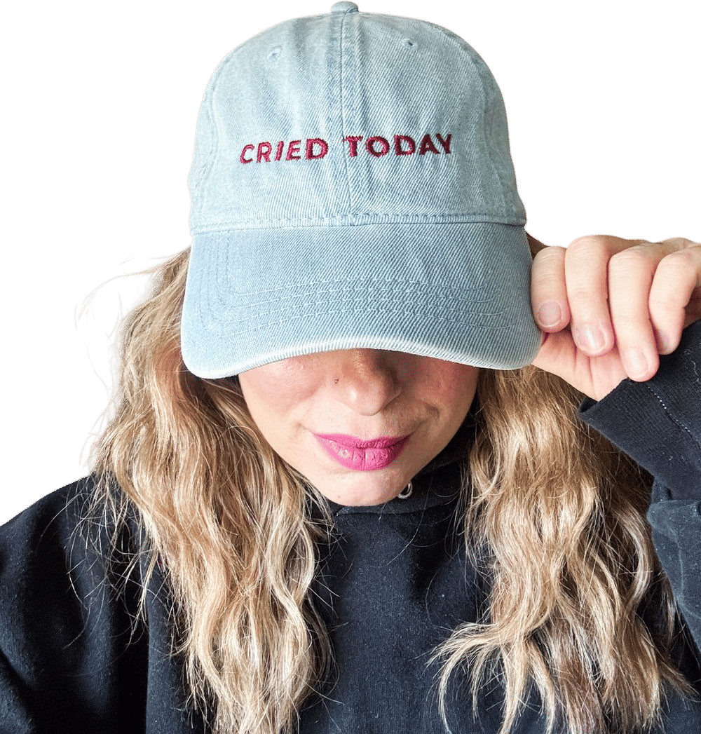 Cried Today Embroidered Denim Hat