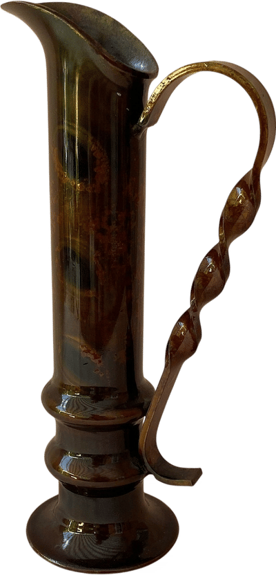 Mid Century East German Trench Art Pitcher Vase
