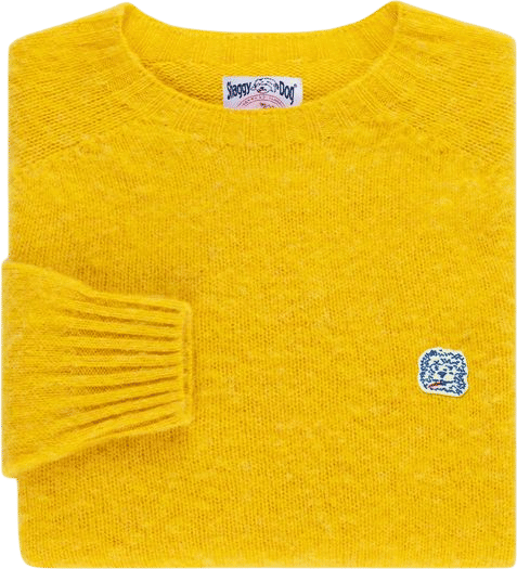 Made-in-Scotland Yellow Shaggy Dog Icon Sweater - Trim Fit